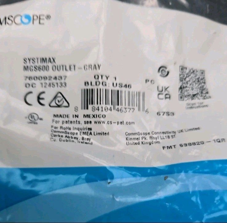Commscope MGS400 GRAY GigaSpeed Cat6  Modular  Jack 4 Pack