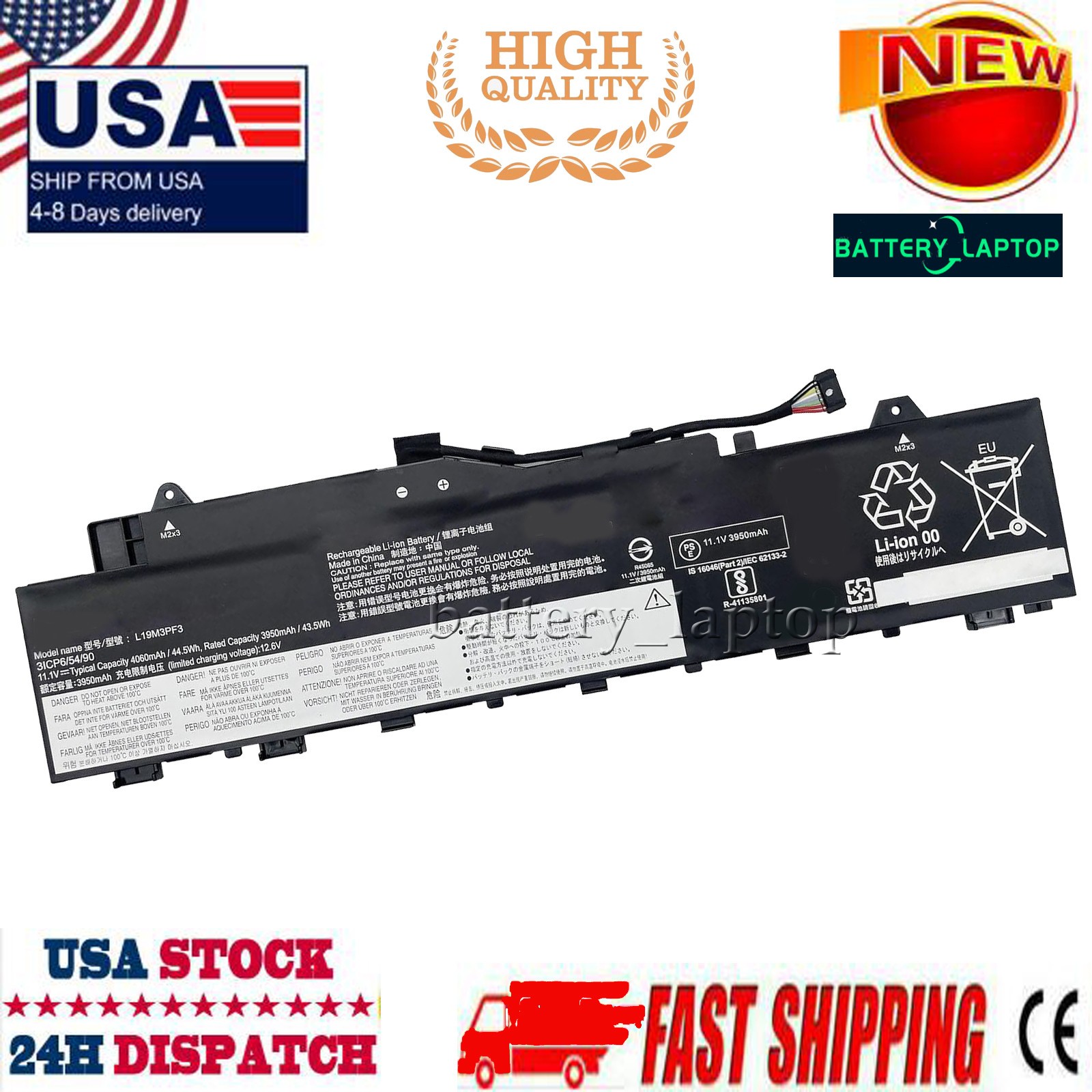 L19C3PF3 L19M3PF3 Laptop Battery For Lenovo IdeaPad 5-14IIL05 81YH 5 14IAL7 82SD