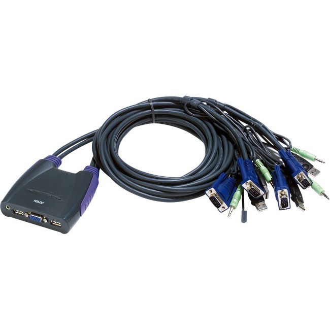 ATEN CS64US 4 PORT USB KVM SWITCH INC 0.9MT CABLES BUILT IN