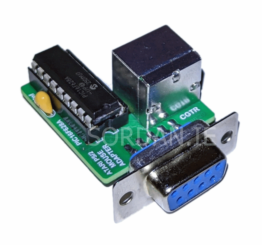 Atari ST PS/2 Mouse Adapter Converter PIC16F628A PS2