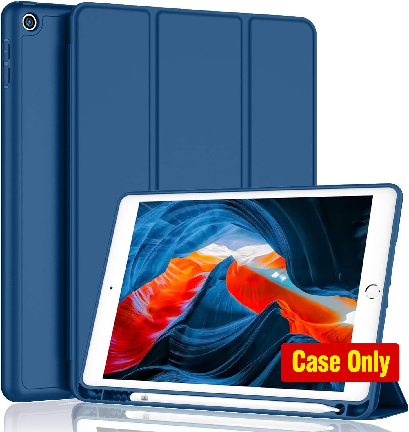 Tablet Case for iPad 9th/8th/7th Gen 10.2 Inch, Navy Blue, Soft Silicone Cover