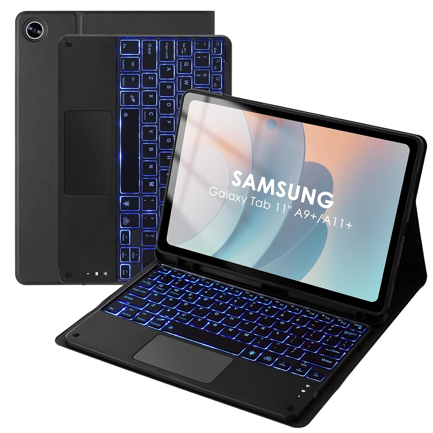 Backlit Touchpad Keyboard Case for Samsung Galaxy Tab A11 Plus & A9 Plus,