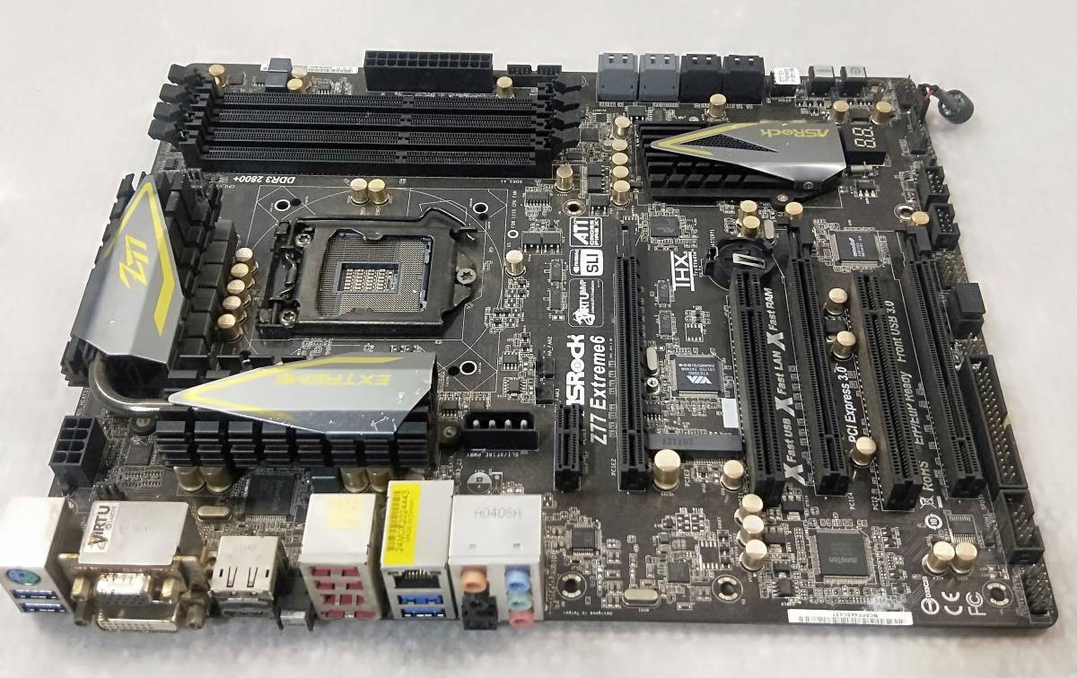 [Used Parts] BIOS verified only, ASROCK Z77 Extreme6 Motherboard with I/O Panel