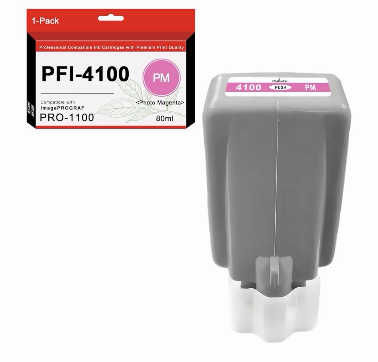 PFI-4100 PM Ink Cartridge 80ml Pigment PFI 4100 Ink Tank Replacement for Canon..