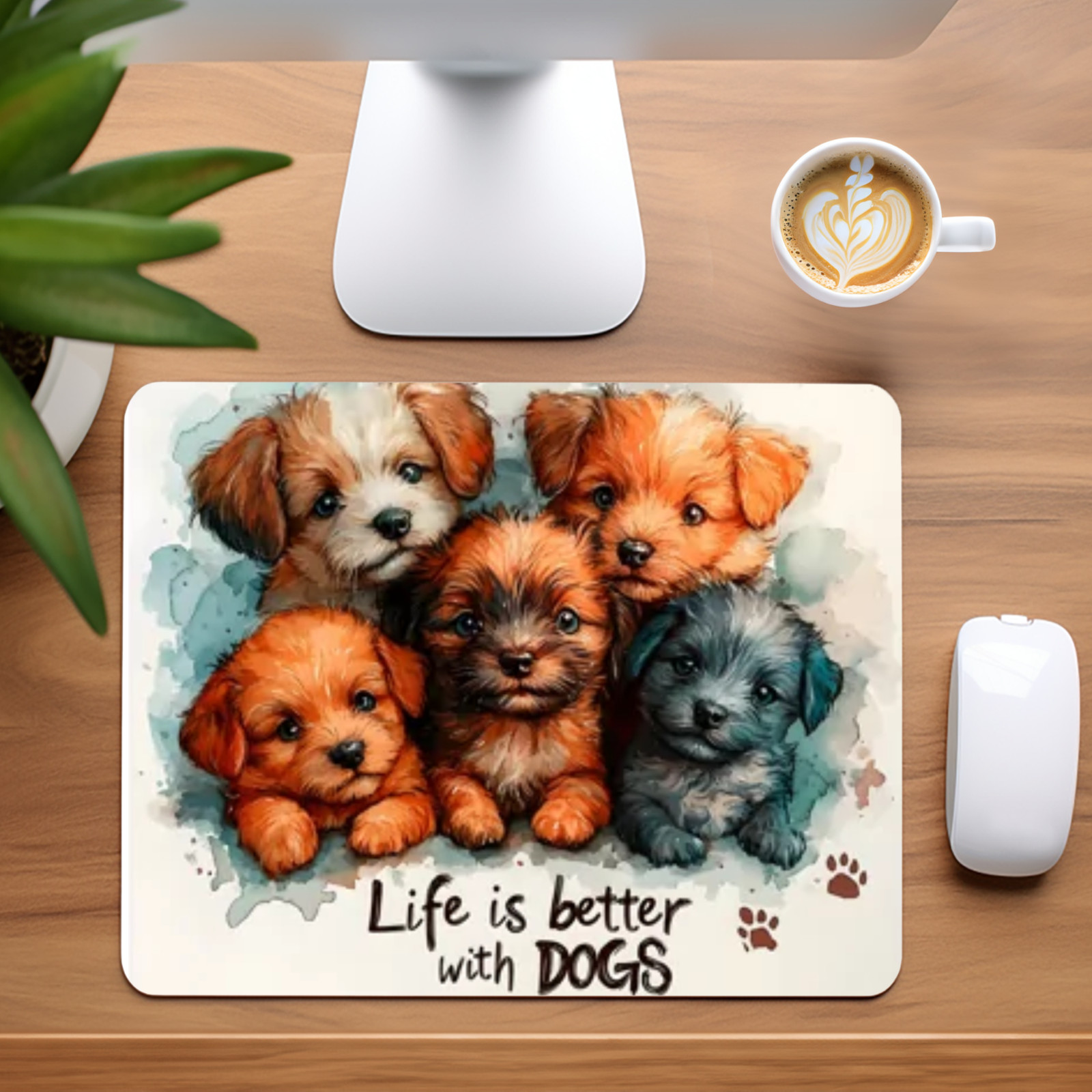Life Is Better with Dogs Custom Mouse Pad