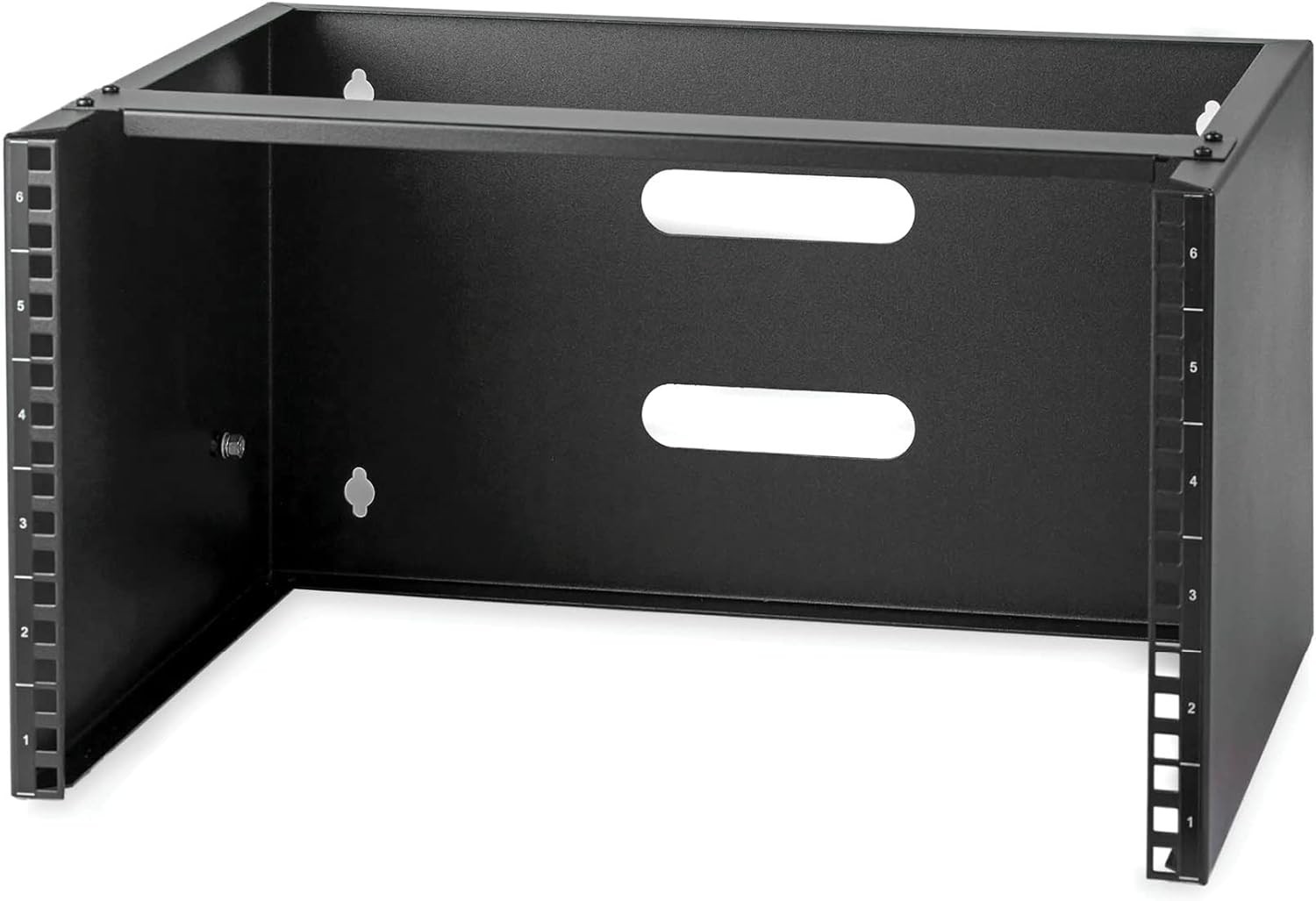Sturdy 6U 14" Deep Wall Rack - Safe Storage for Network Gear, Black Finish