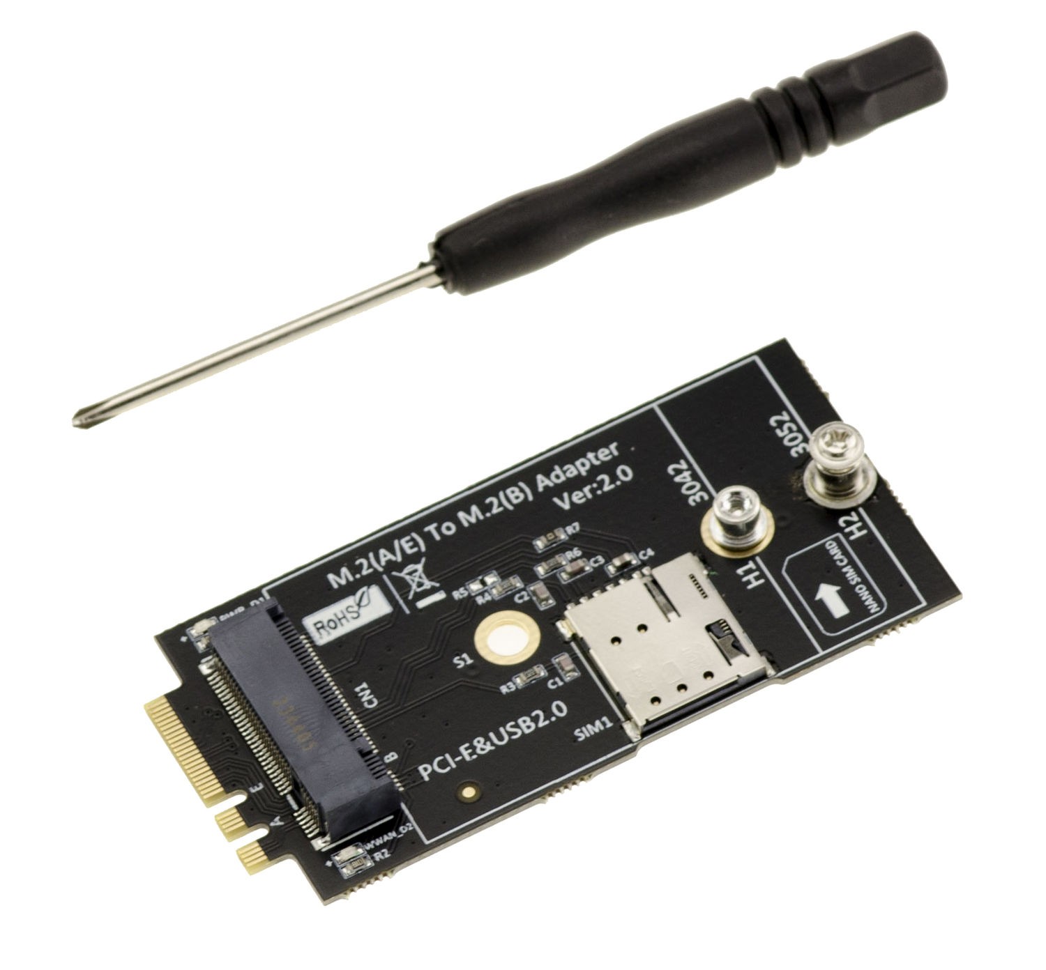 M2 B Key And Nano SIM To M.2 E A Key 3G 4G 5G WIFI Adapter