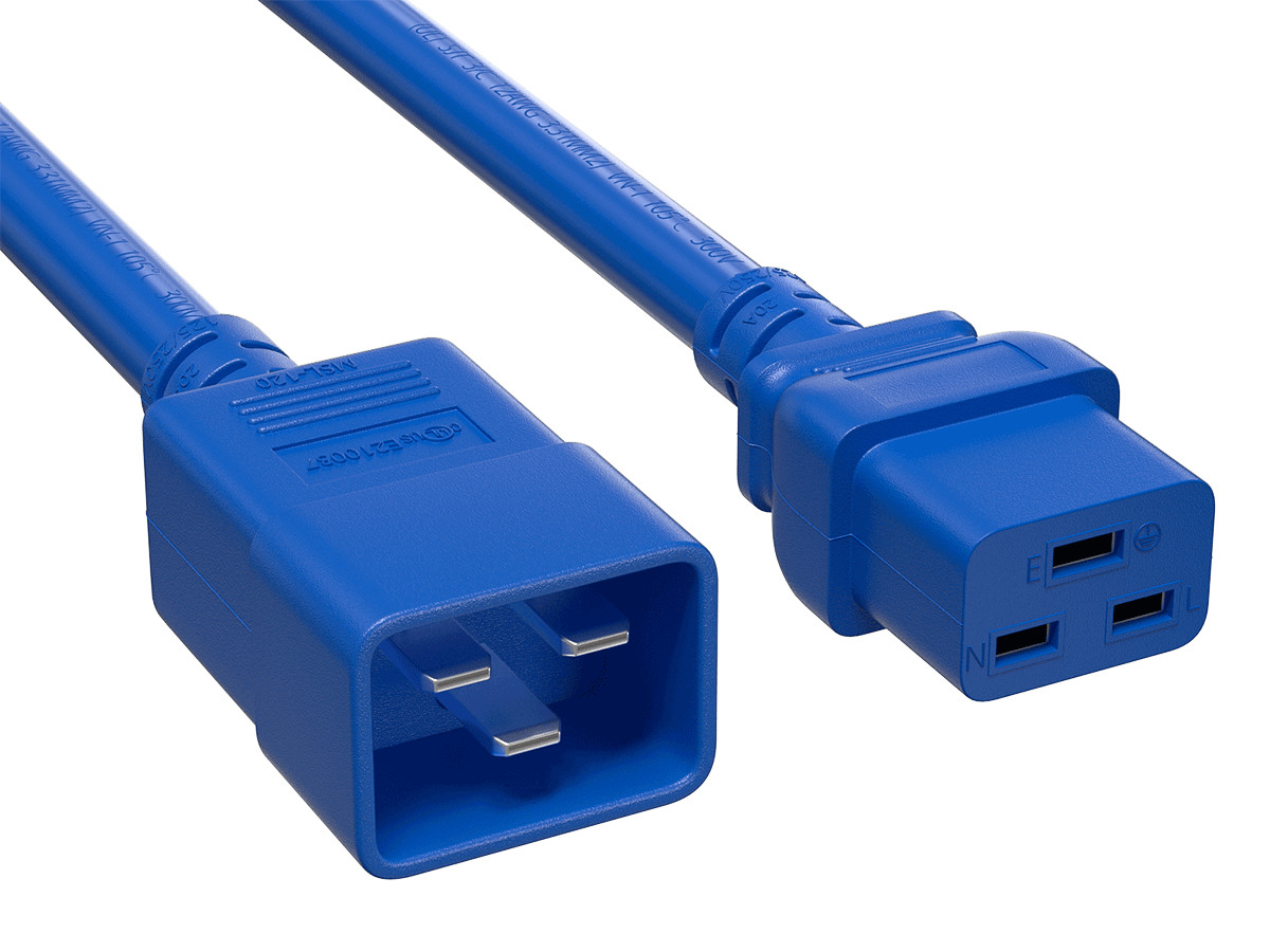 7ft IEC320 C20 to C19 Heavy Duty Extension Power Cord, 12AWG, SJT, 20A/250V, ...