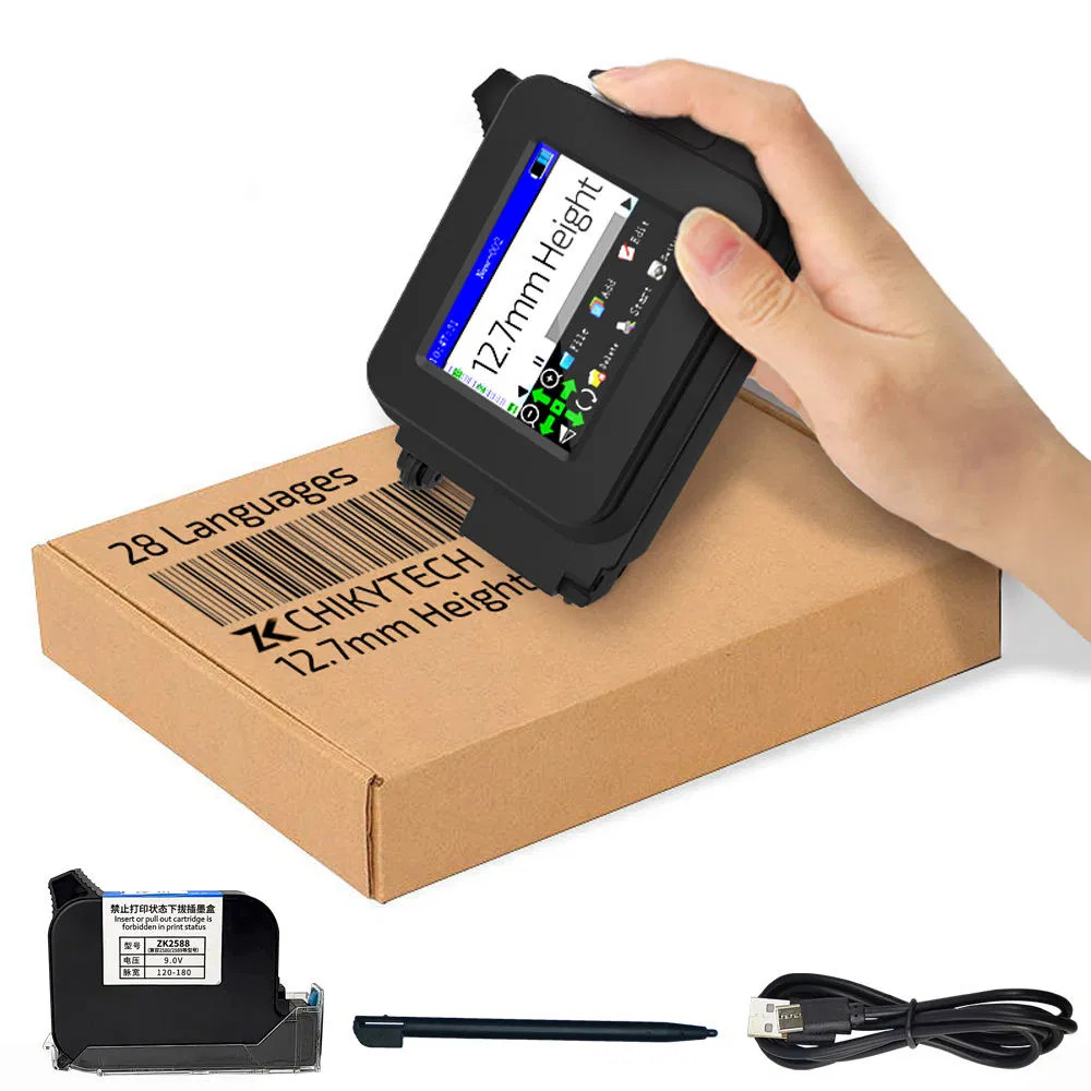 12.7mm Portable Inkjet Printer Logo Expiry Date Handheld Tij Printer
