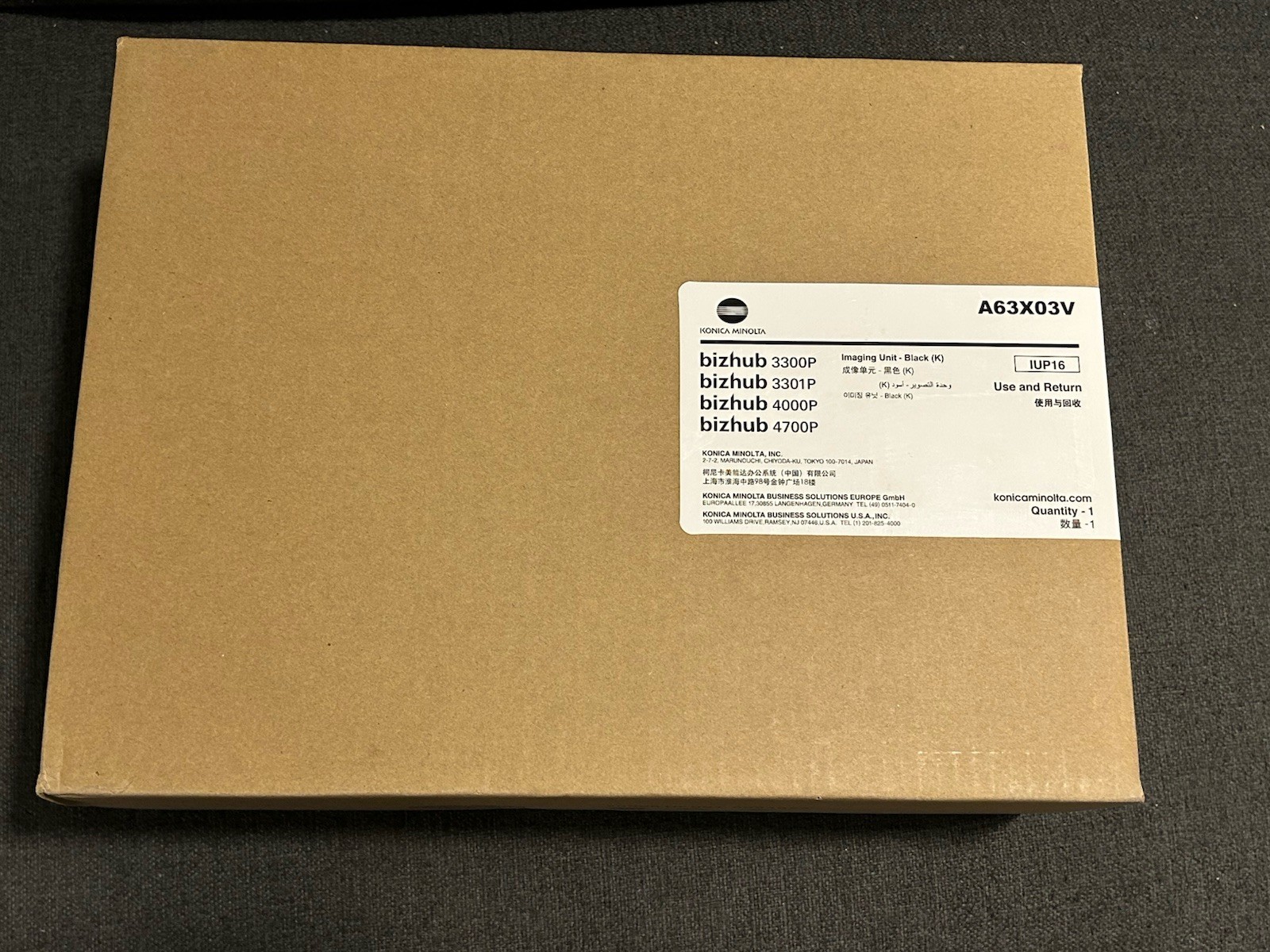 New In A Box Original OEM Konica Minolta A63X03V Black Imaging