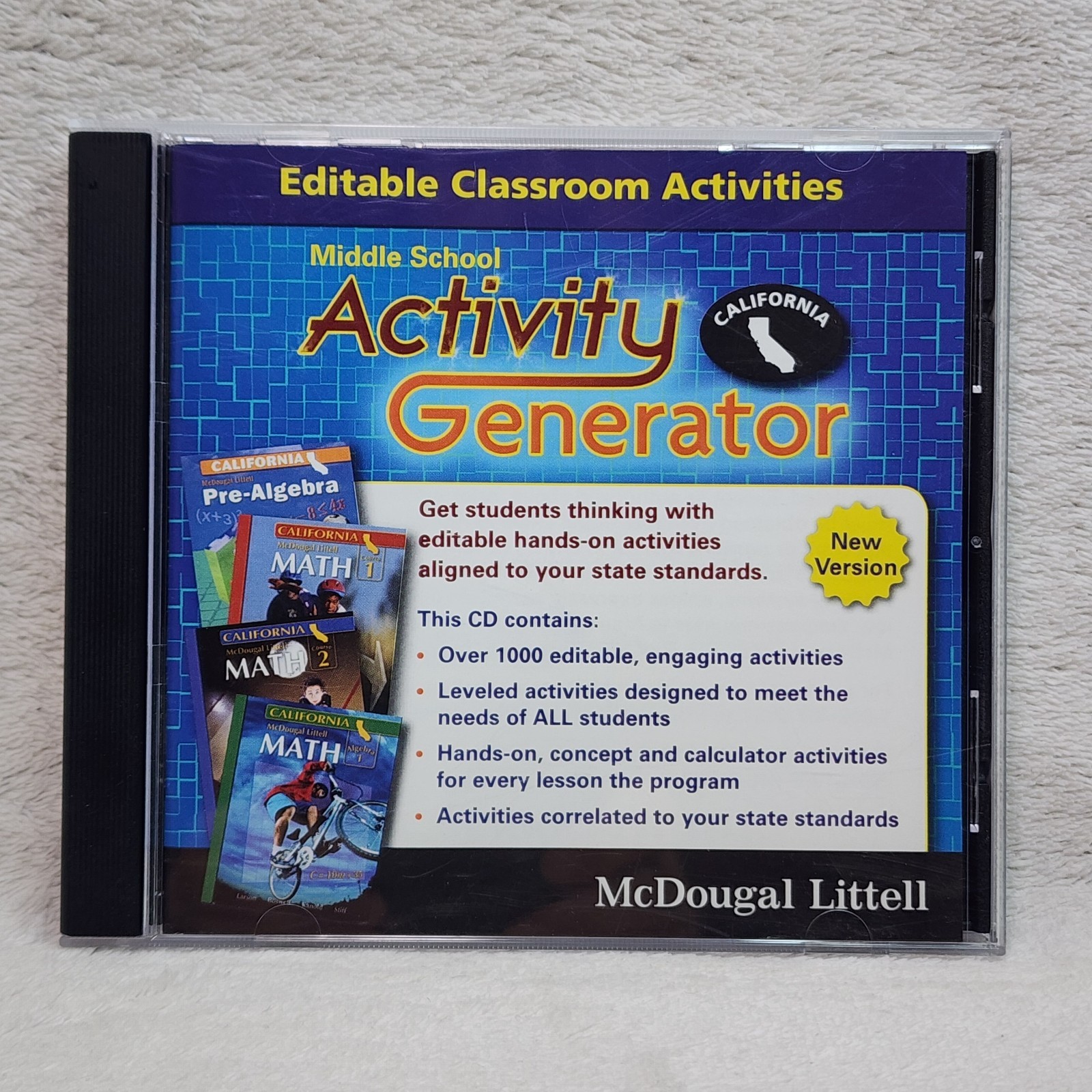 Middle School Math Activity Generator California Ed. CD PreAlg McDougal Littell