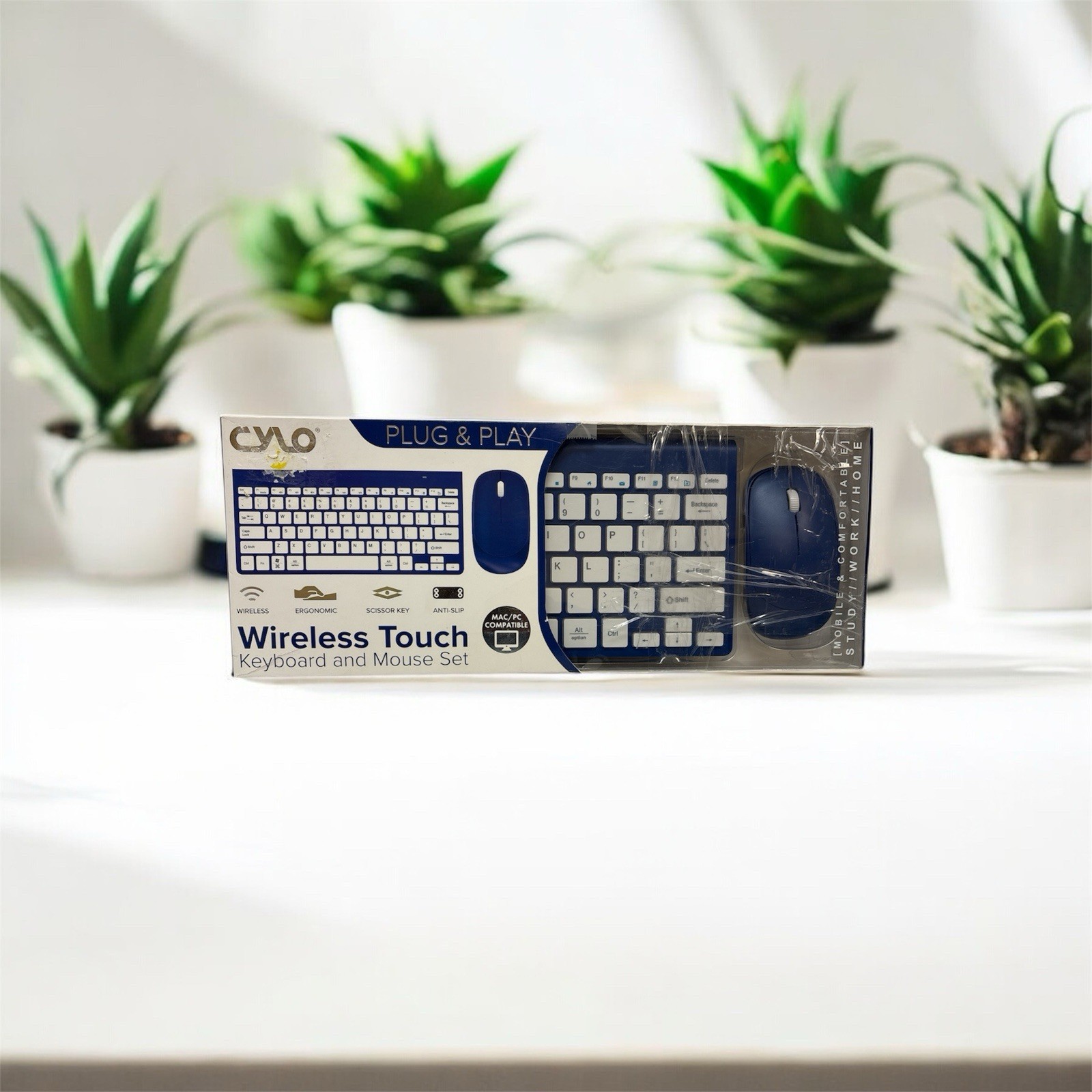 NEW/SEALED-CYLO WIRELESS TOUCH KEYBOARD & MOUSE SET-MAC & PC COMPATIBLE