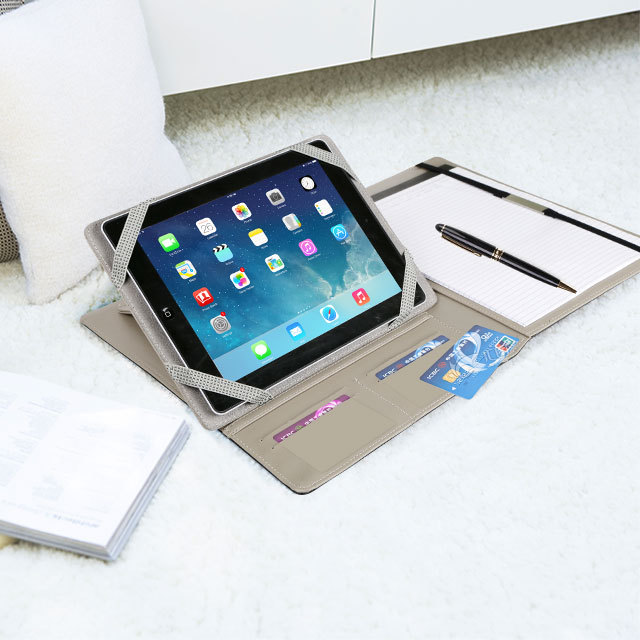 Business Notepad and Tablet Portfolio Carry Case with Handles for 9.7" Tablet PC