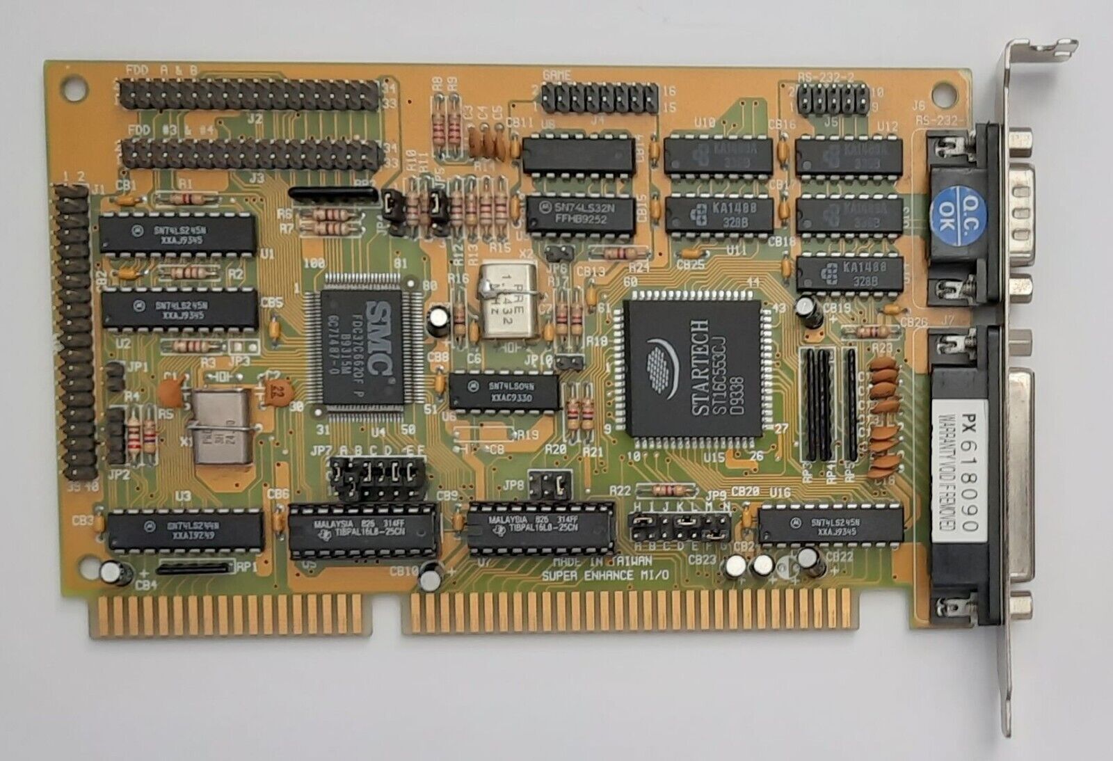 Super Enhance MI/O ISA Multi-I/O IDE Floppy Controller (Startech, SMC, 1993)