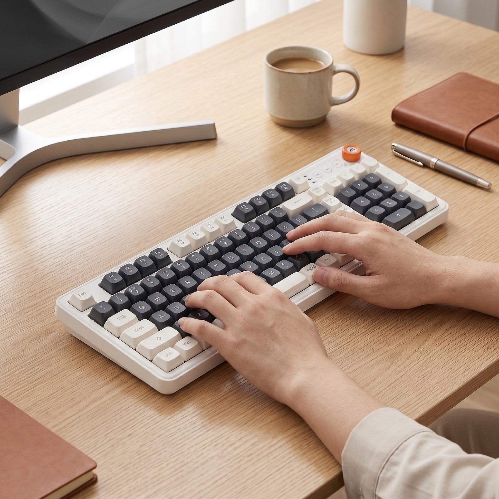 AI Smart Wired Mechanical Keyboard With Voice Input Translation 98 Keys RGB AGXU