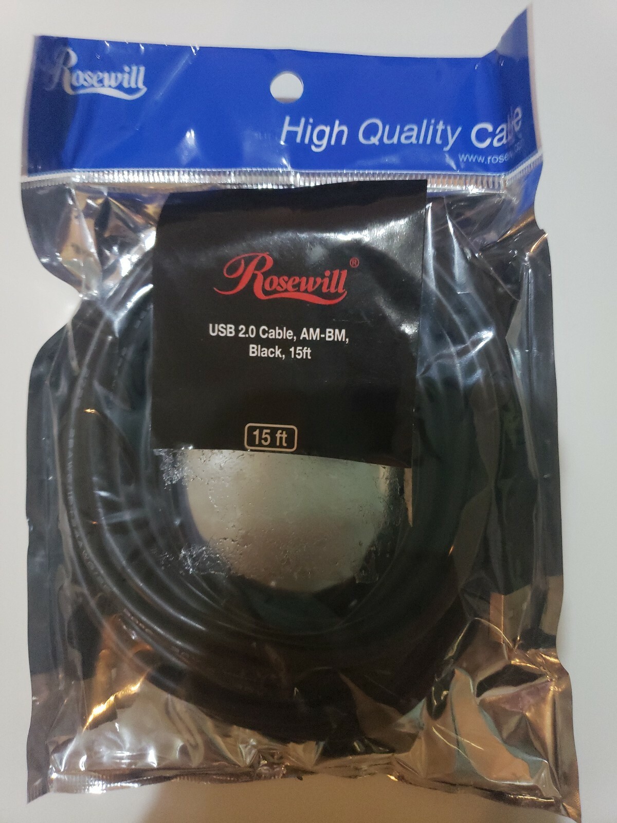 Rosewill Black 15FT USB 2.0 AM-BM
