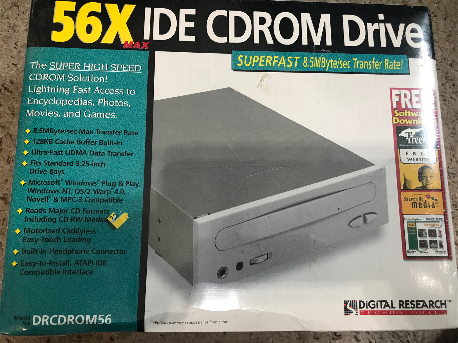 Sealed New In Box Digital Research 56X  ATAPI IDE CDROM Drive