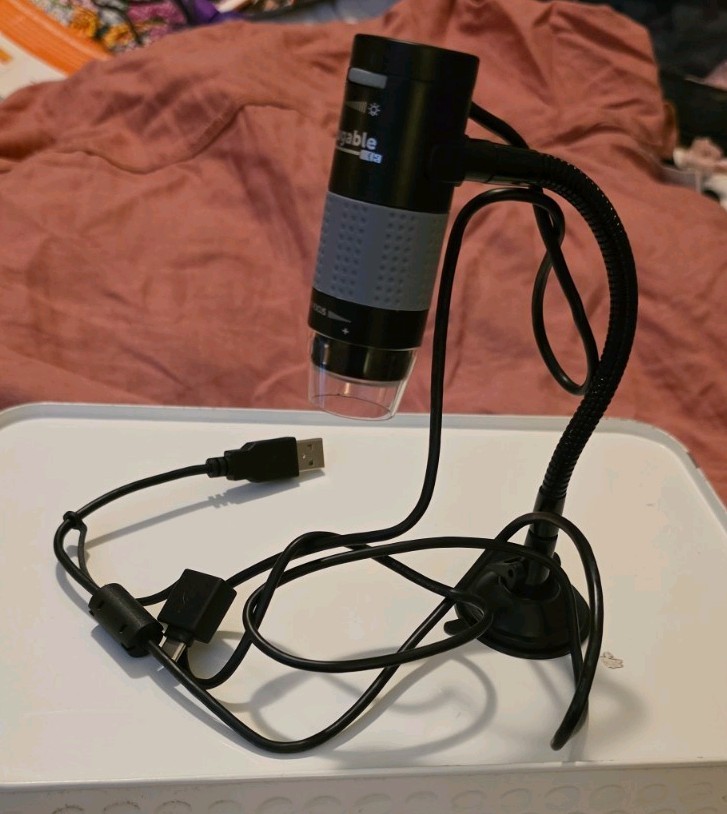 Plugable USB Digital Microscope 250x, 2MP Micro Camera with Flexible Arm Stand