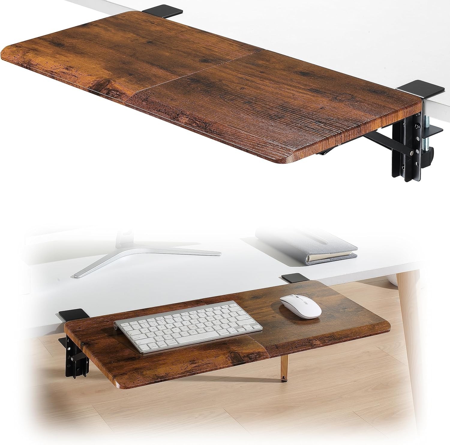 ETHU Ergonomics Desk Extender Tray, Large/Foldable, Wood, NEW open box