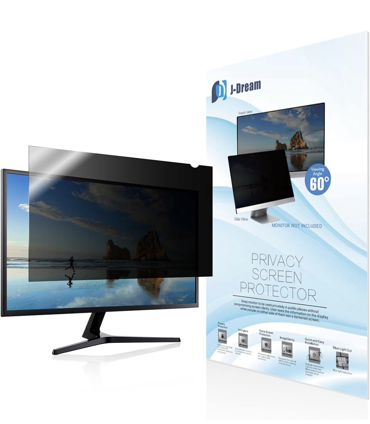 Privacy Screen Blue Light Blocking Screen Protector 25” 16:9 UV Protection Glare