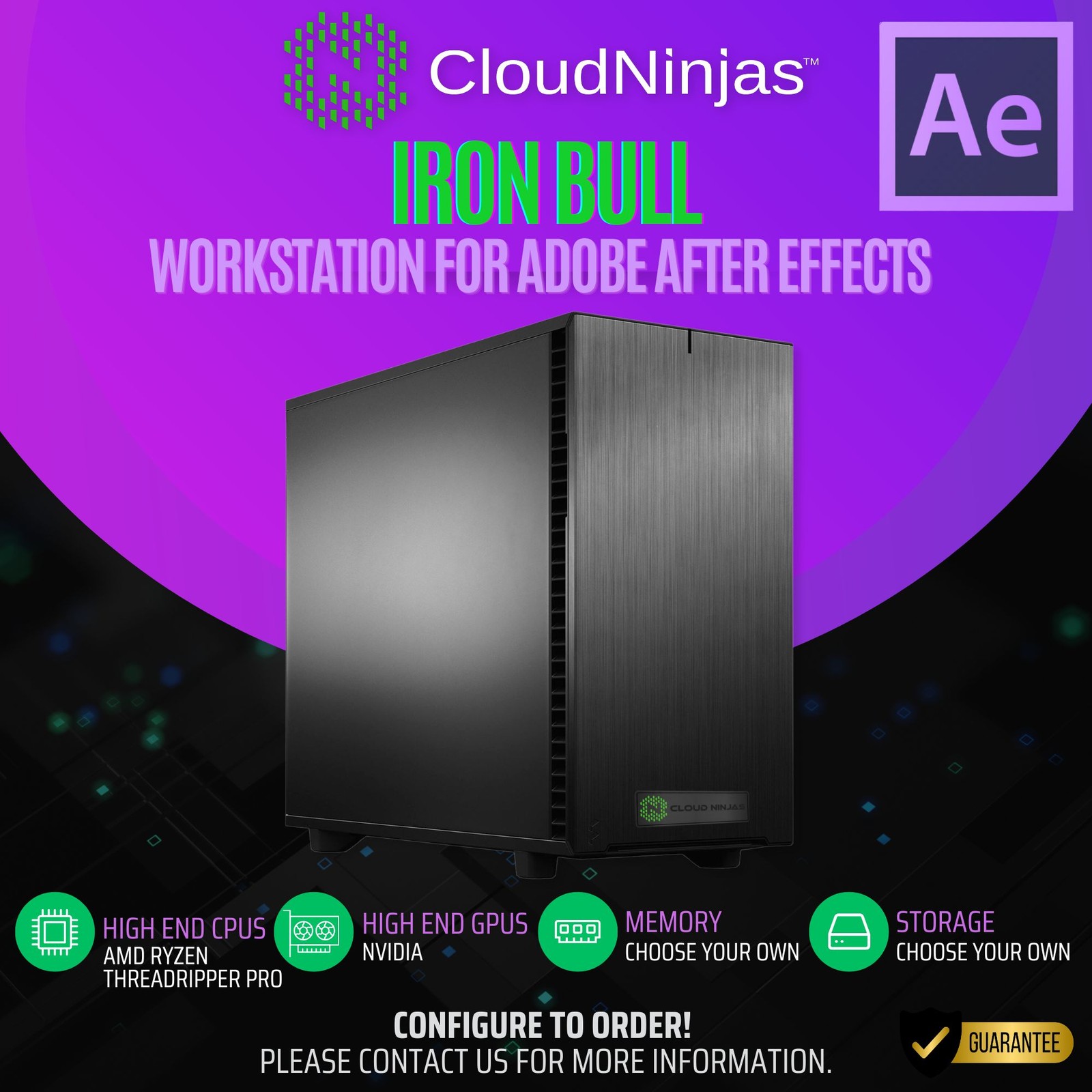 Cloud Ninjas Workstation Adobe After Effects Threadripper 9960X NVIDIA RTX 5090