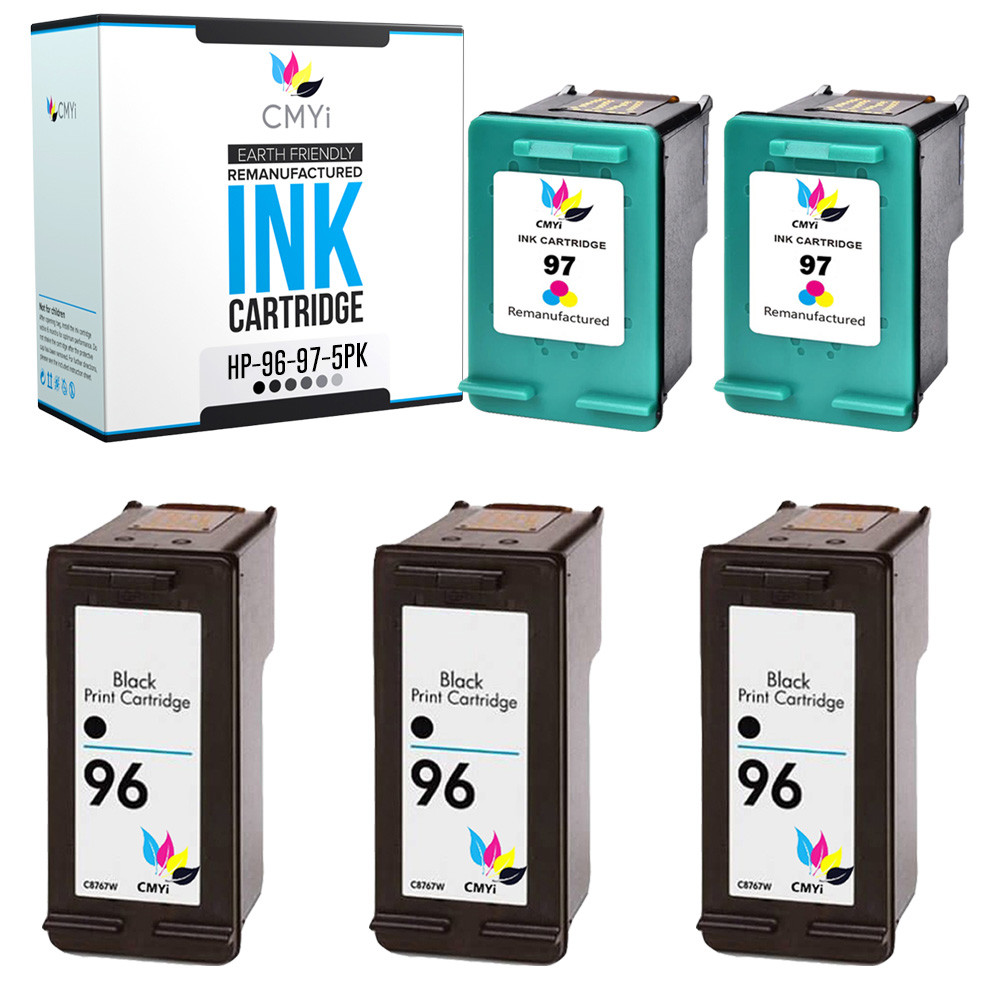 5 PK Ink Cartridges for HP 96 97 Black Tri-Color Combo fits Deskjet Officejet