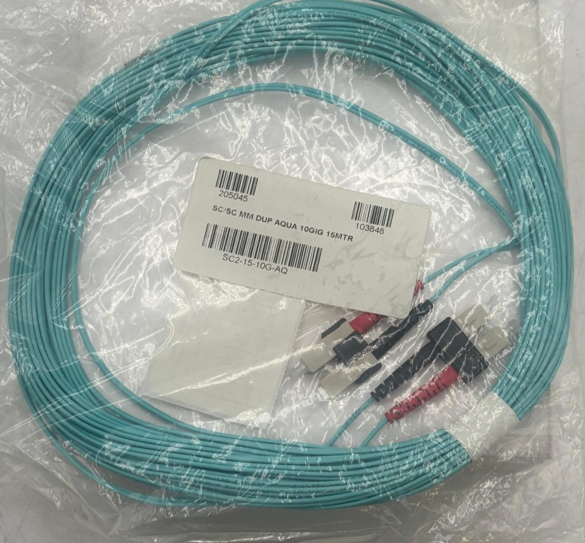 SC2-15-10G-AQ SC to SC Multi Mode Duplex 10Gb Optical Fiber Cable 15m - NEW