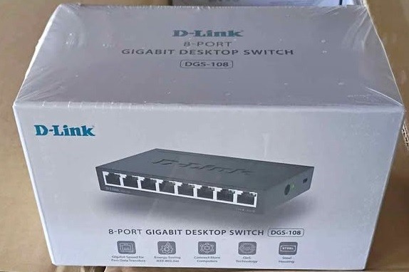 D-LINK, 8-Port Gigabit Desktop Switch DGS-108 Sealed - HW Ver E1 Edition