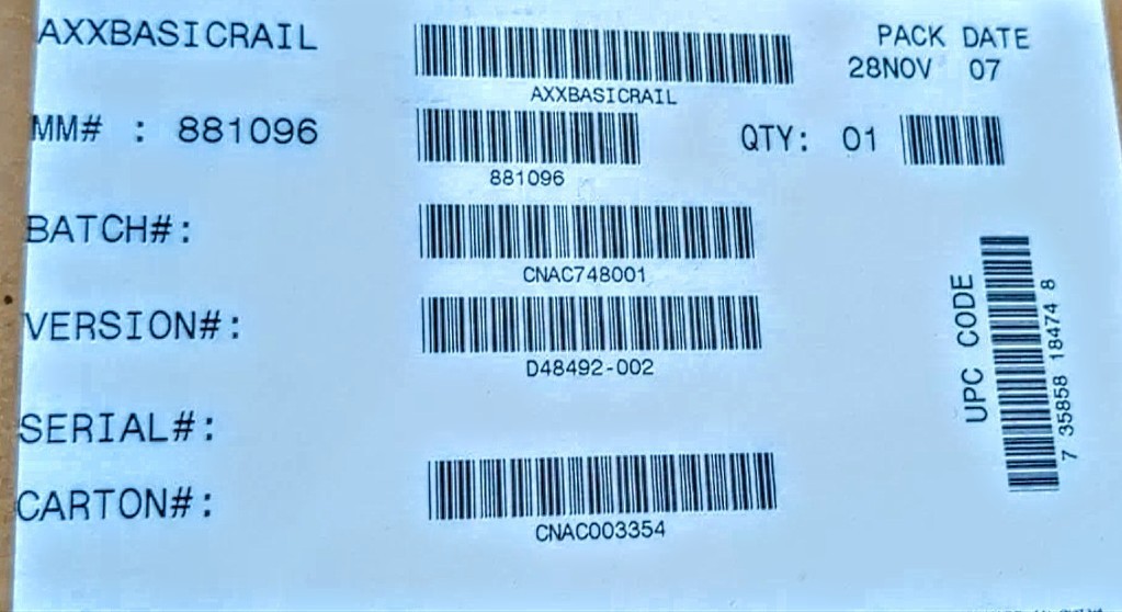 Intel AXXBASICRAIL Basic Rail Kit for 1U and 2U Systems NEW Server Rails