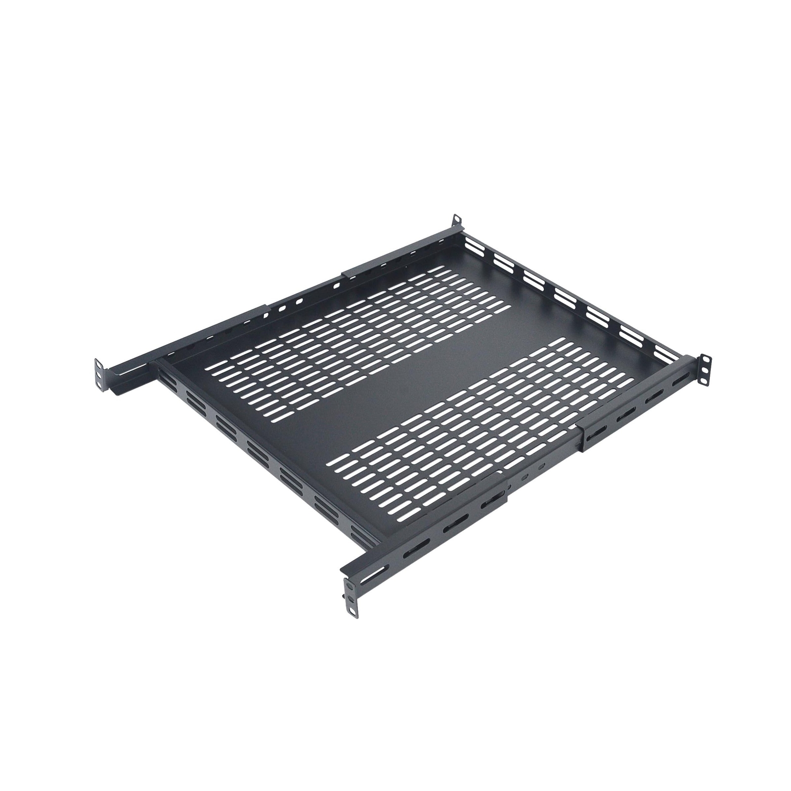 RIVECO 1U Adjustable Vented Server Rack Mount Shelf Adjustable Mounting Depth...