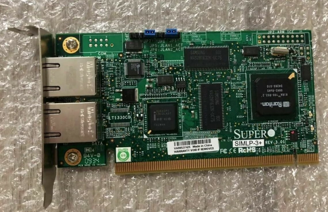 Supermicro AOC-SIMLP-3+ Dual Port IPMI 2.0 Remote Management Add-on Adapter