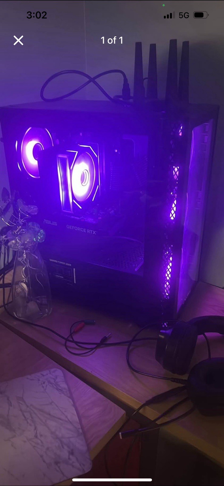 ASUS GeForce RTX Gaming Tower Desktop with RGB Lighting, Black