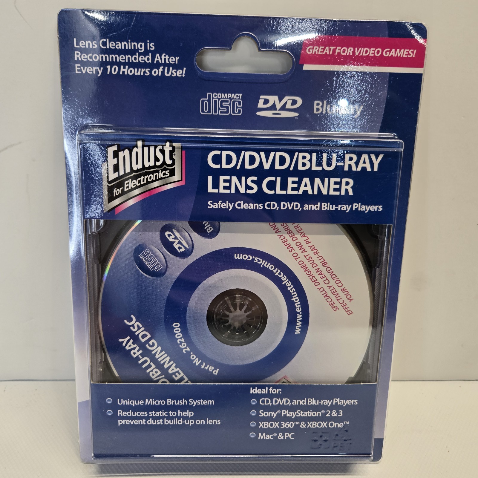 Endust Electronics CD/DVD/Blu-Ray Lens Video Game Cleaner (262000)