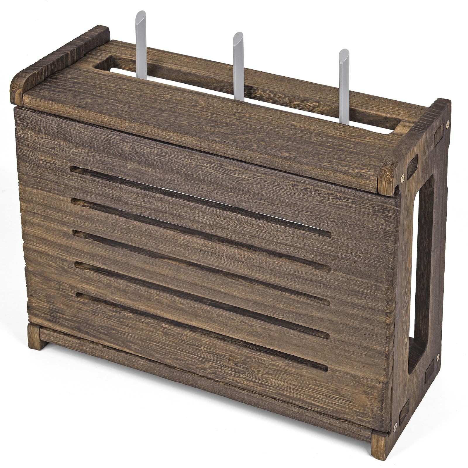 BEARUT Wooden Router Shelf Wall Mount WiFi Router Storage Box Modem Cable Rou...