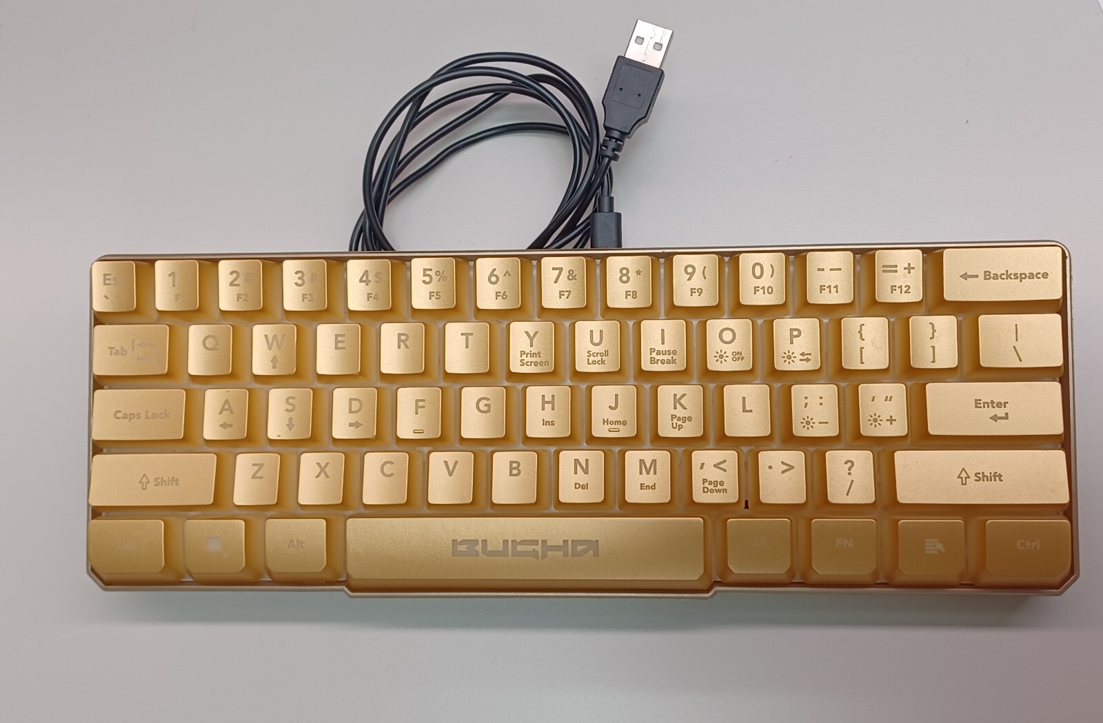 Bugha Limited Edition Gold LED Gaming 60% Keyboard GA-0043-Gold 