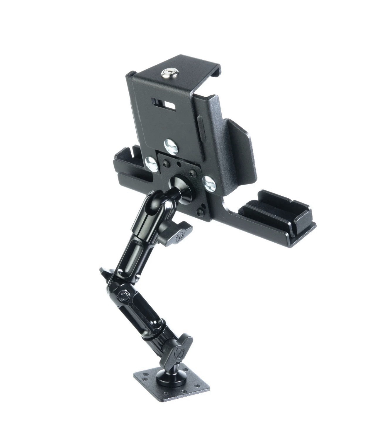 AMPS DRILL BASE MOUNT | 7" MODULAR ARM METAL LOCKING TABLET HOLDER
