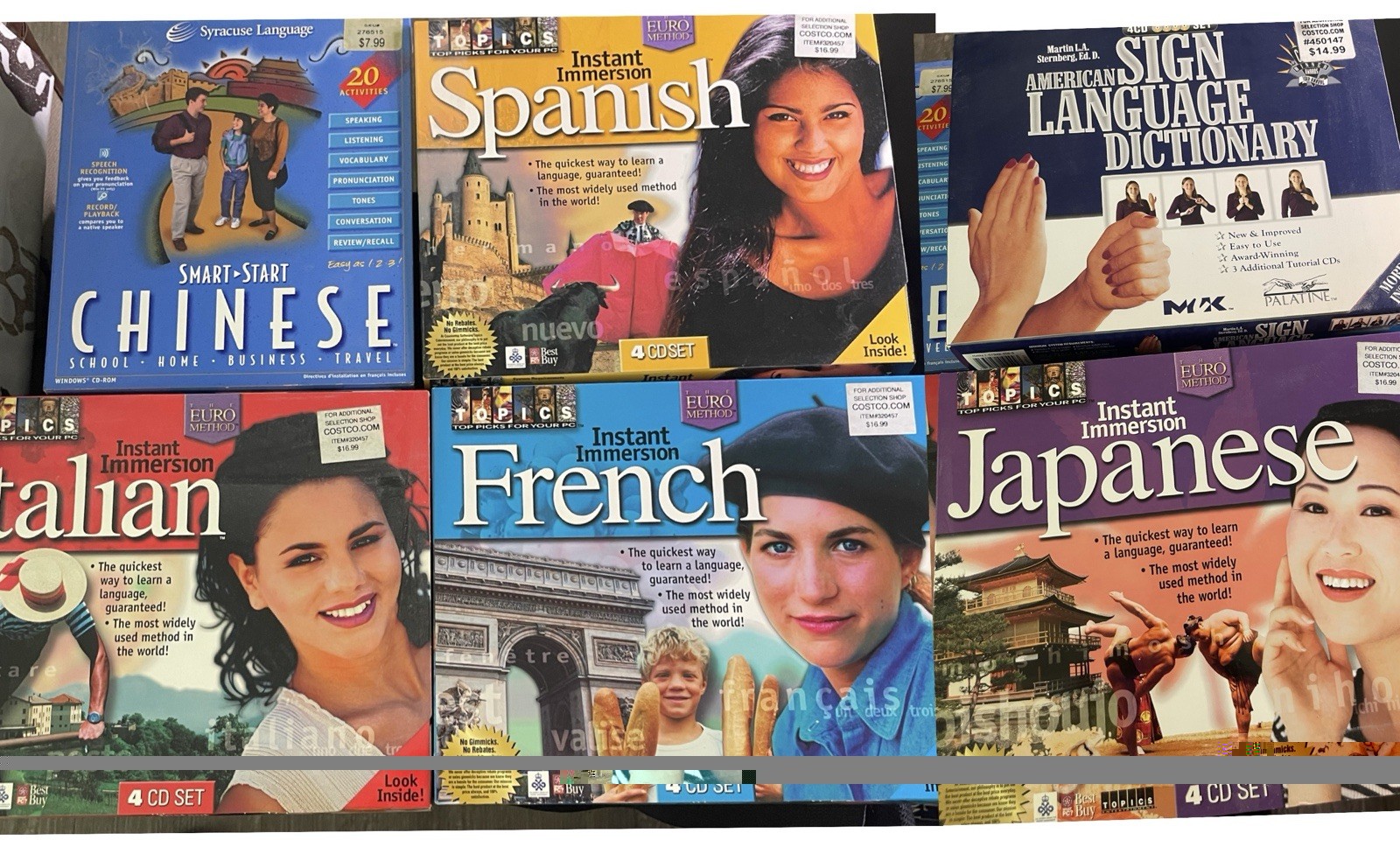 VINTAGE Language Software Lot NEW SEALED Instant Immersion French Spanish +