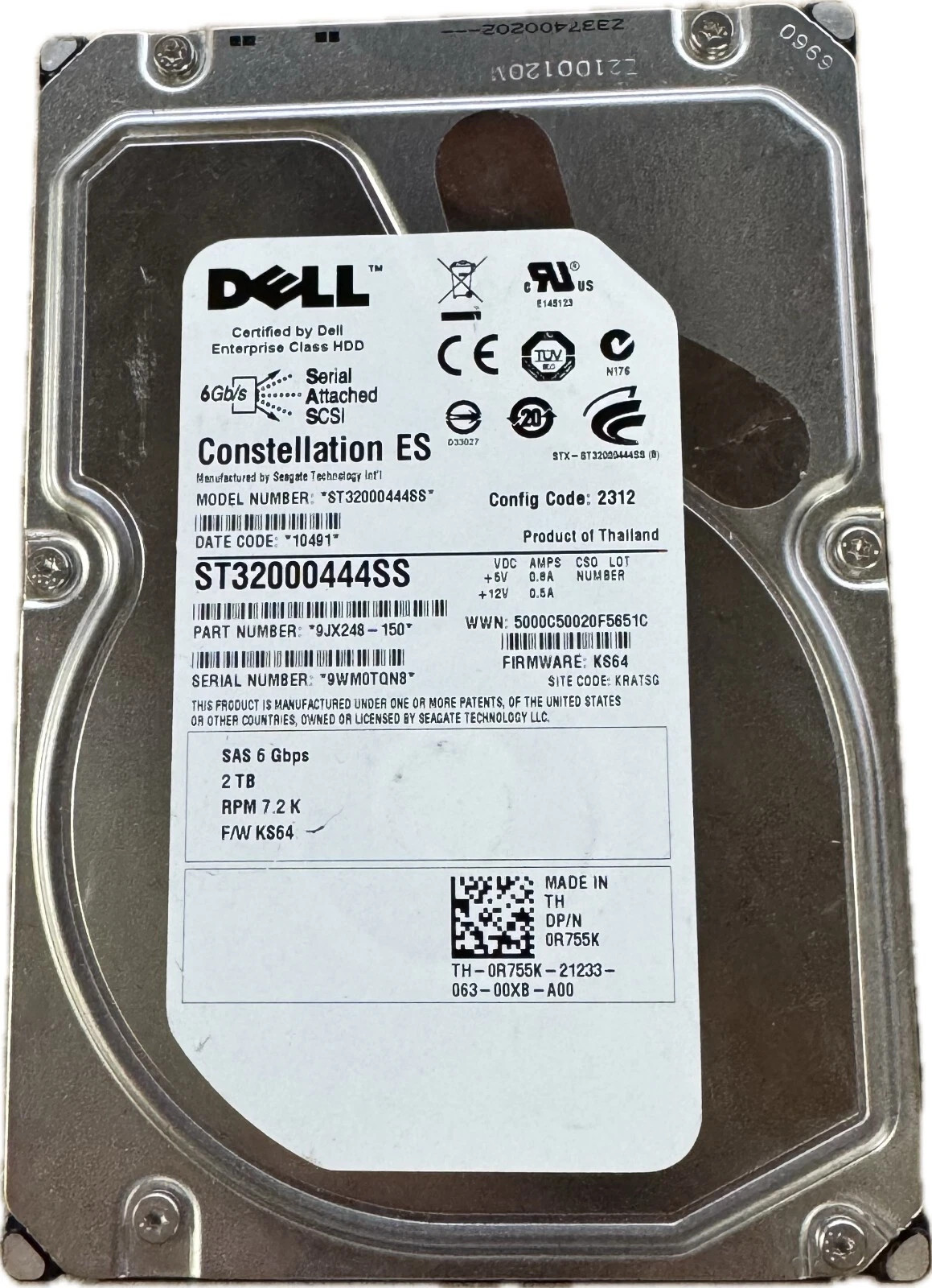 Dell Constellation ES HDD 3.5" SAS-2 2TB ST32000444SS