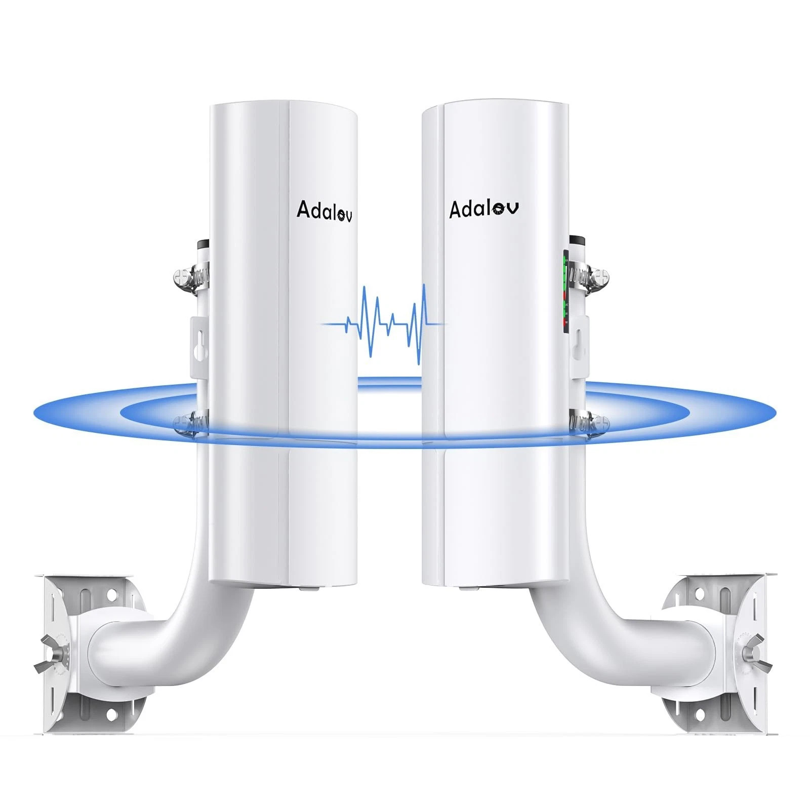 ADALOV 3KM OUTDOOR WIRELESS BRIDGE POINT TO POINT, 5.8GHZ - WHITE - 2 PACK
