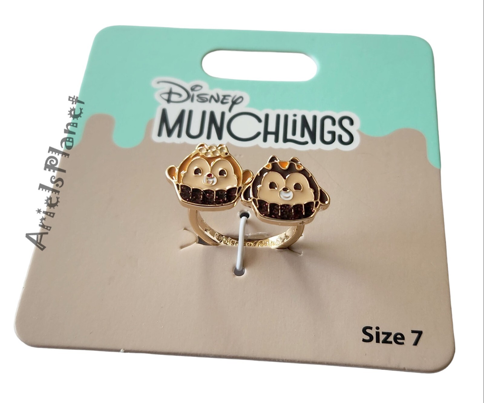Disney Parks Munchlings Baked Treats Chip N Dale Ring Size 7