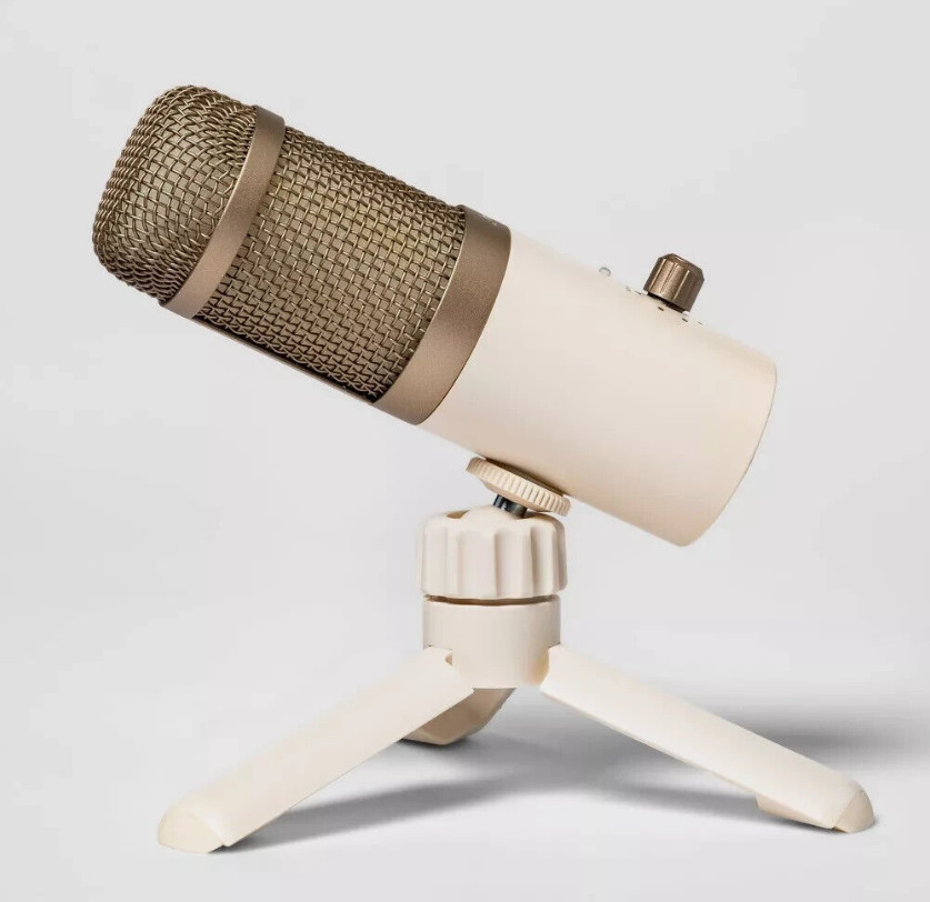 Heyday Desktop Microphone Stone White  6ft Cord Compatible   V84J