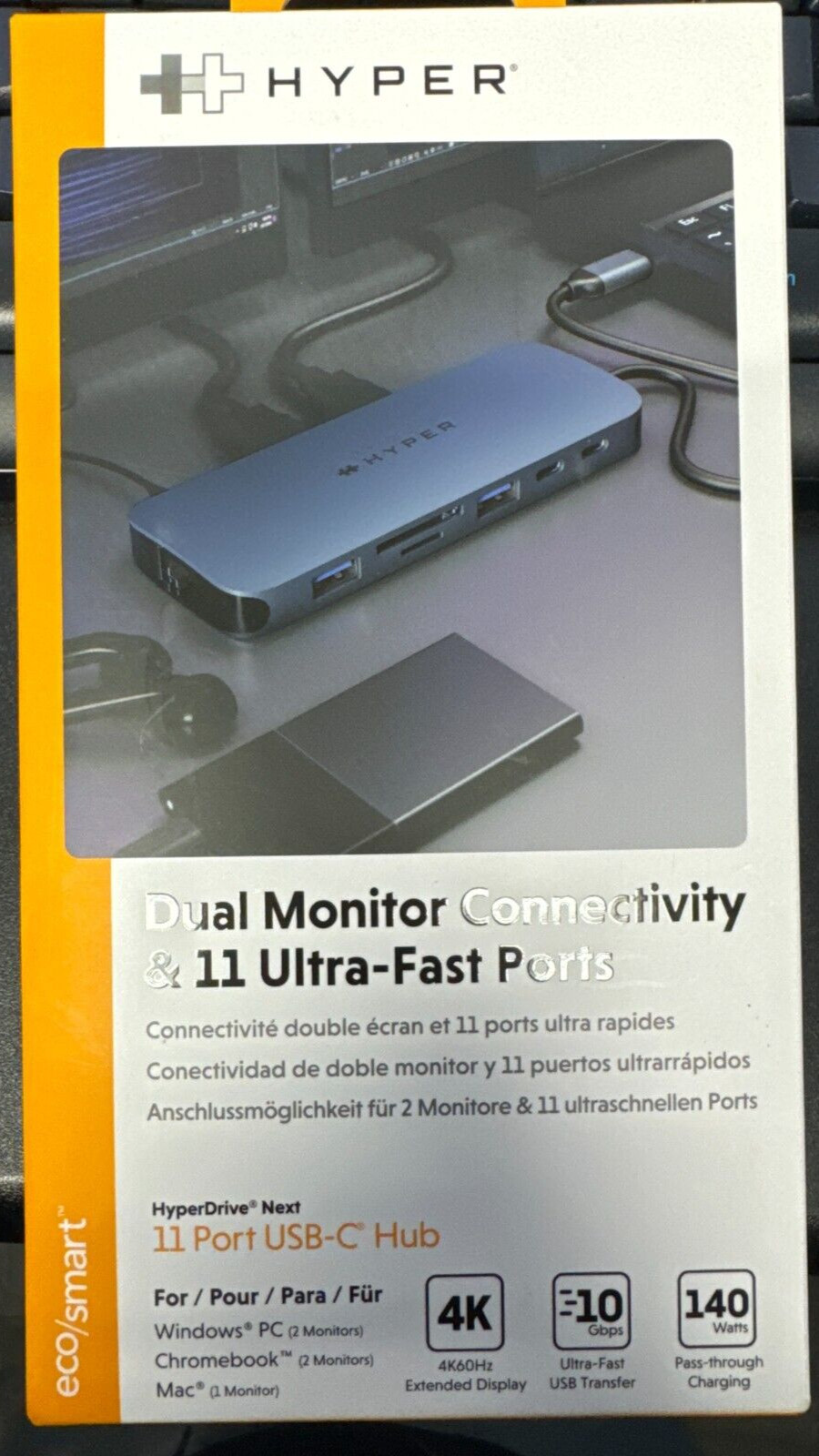 Hyper - HyperDrive Next 11 Port USB-C Hub- MacBook/PC HD4006GL Midnight Blue