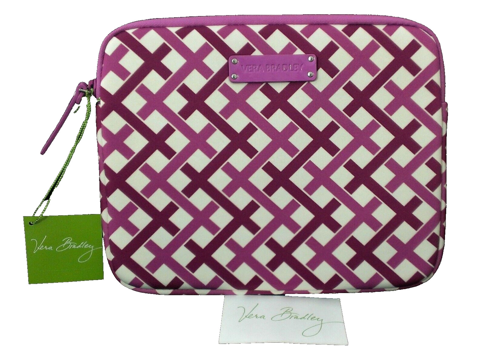Vera Bradley Julep Tulip Neoprene Tablet eReader Sleeve 10x8 Padded Zipper Lined