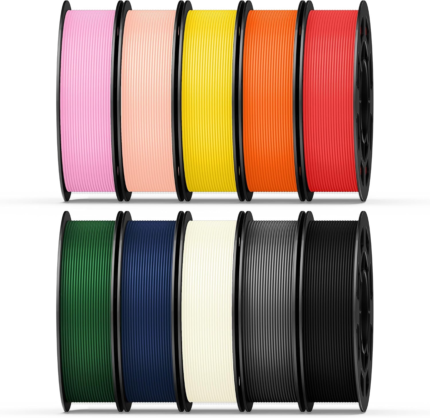 10 Color Bundle PETG 3D Printer Filament 1.75mm, Individually Vacuum Packed, 0.2