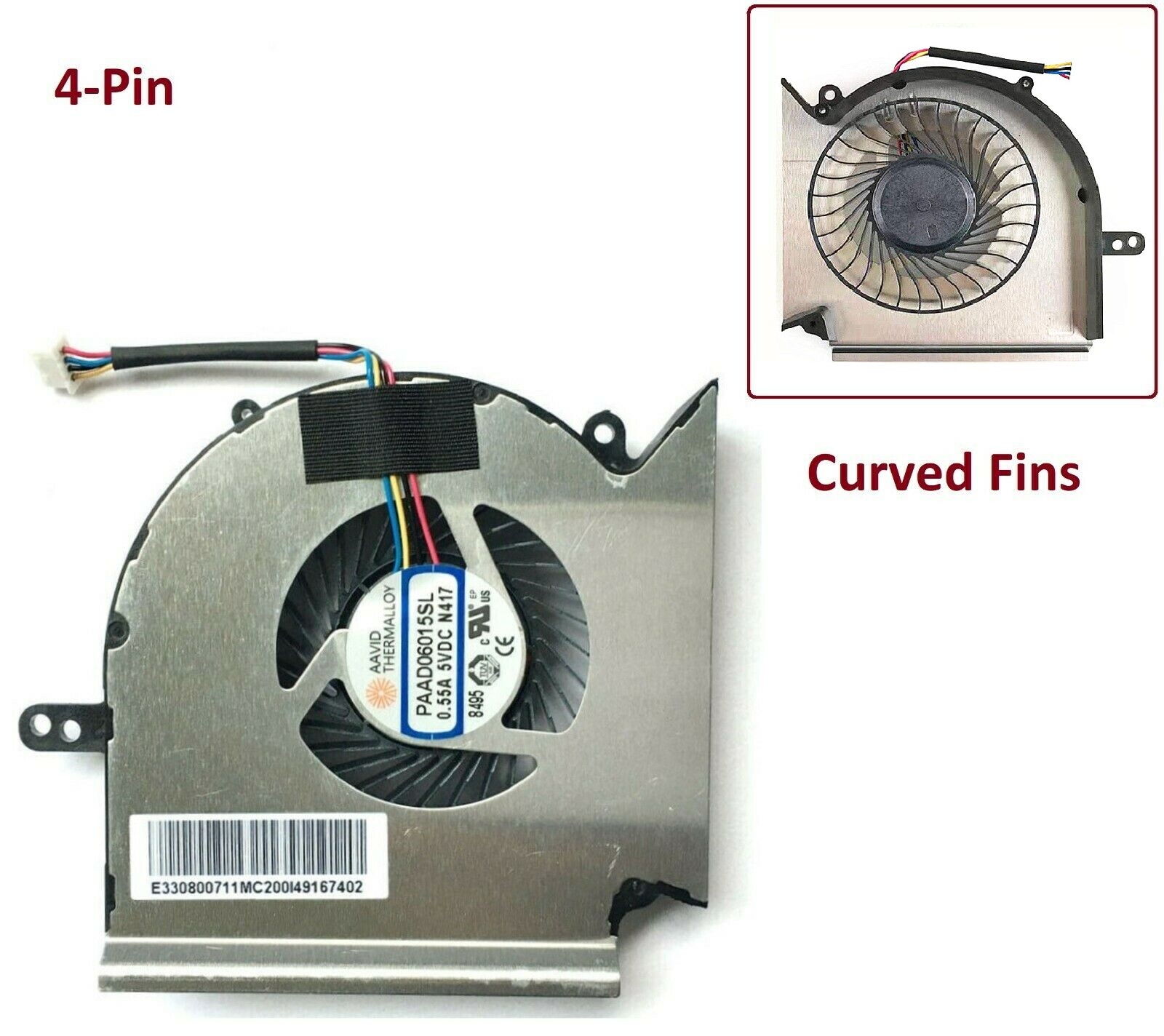 New CPU Cooling Fan for MSI MS-16P5 MS-16P7 MS-17C1 MS-17E7 MS-17E2
