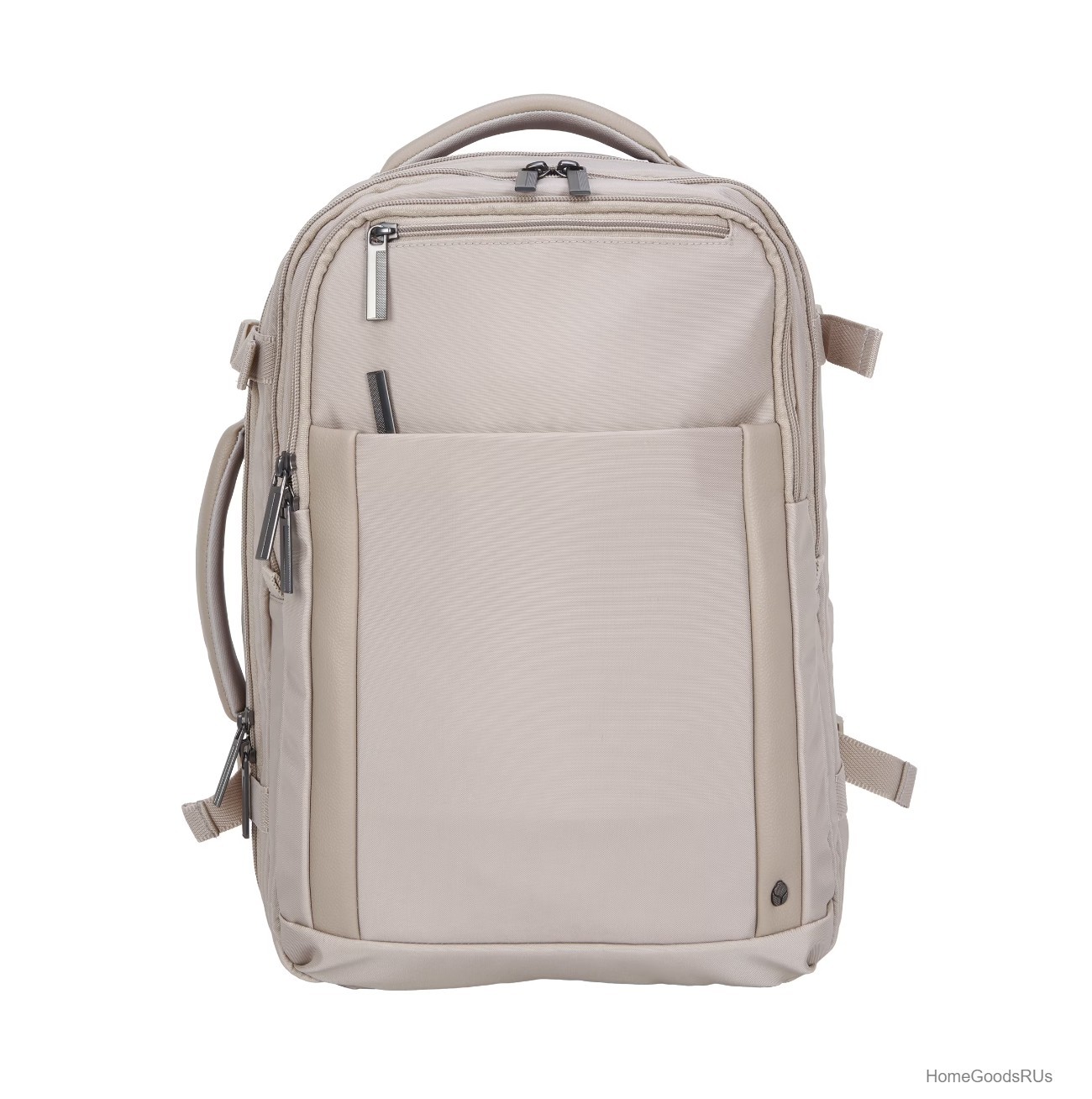 Travel Backpack 18 Inch Nylon 15 Inch Laptop Sleeve RFID Security Pocket Taupe