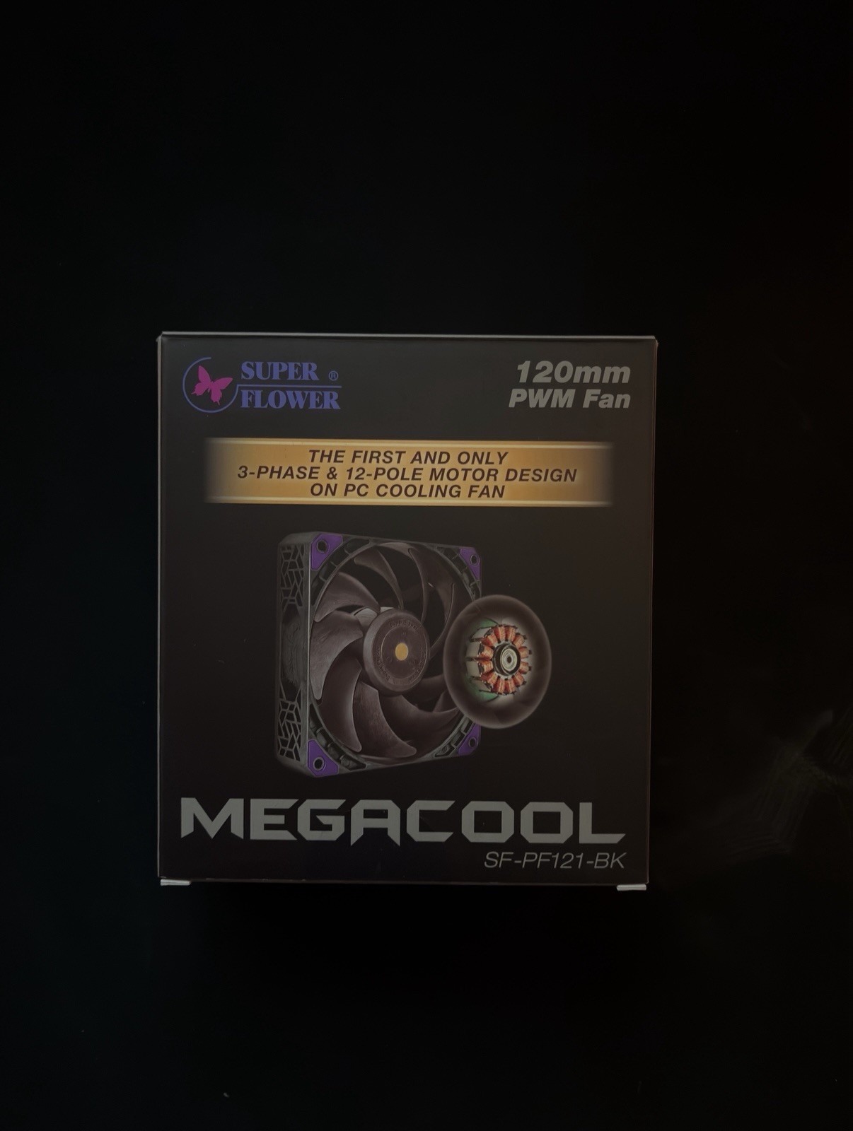 Super Flower Megacool 120mm Single Pack Fan 3300 RPM Black Dual Ball Bearing