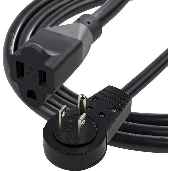 StarTech 10ft Power Extension Cord, 16AWG, Black (RTPAC10110)