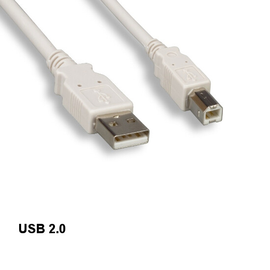10x Beige 3ft USB 2.0 Type A to B Cable 28AWG 480Mbps Scanner Printer HDD Data
