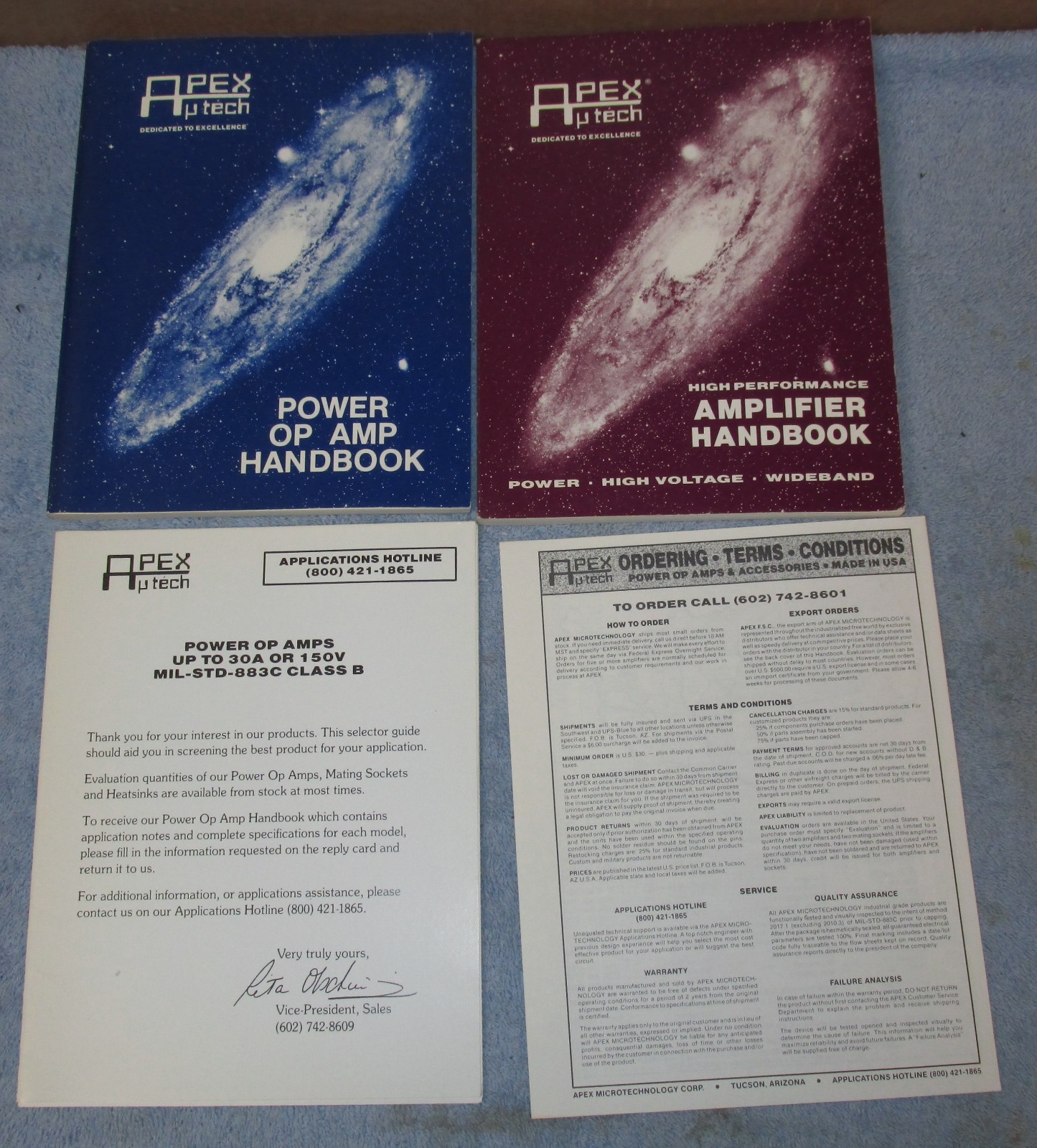 Vtg APEX TECH 2 Handbook Lot Power Op Amp 1986/Amplifier 1987 J137